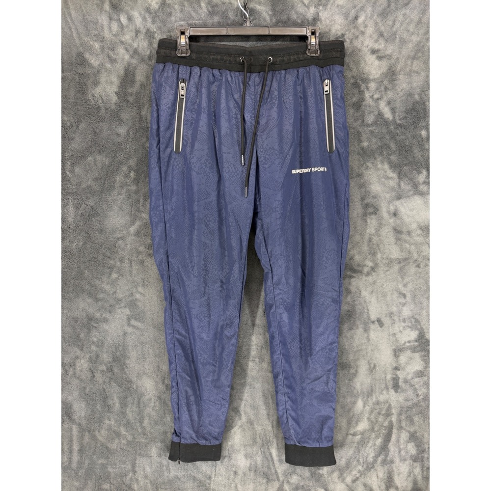Superdry Sport Mens Navy Snakeskin Print Mesh Lined Jogger Pants G70005PN Size L